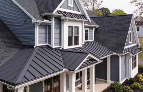 Textured Black Standing Seam Roofing