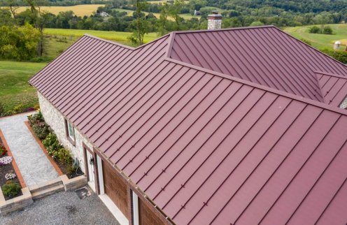 Burgundy Standing Seam Roofing