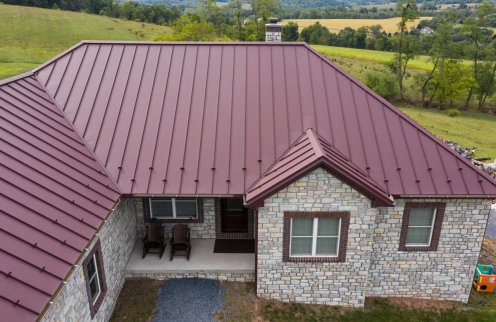 Burgundy Standing Seam Roofing